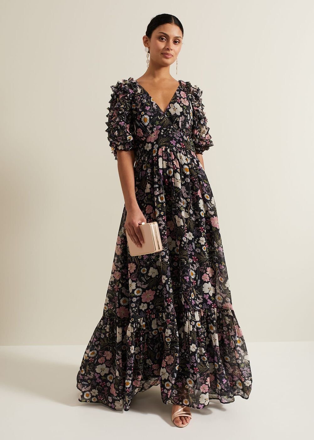Lesley Multi Coloured Floral Maxi Dress - Multi-Coloured