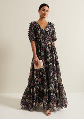 Lesley Multi Coloured Floral Maxi Dress - Multi-Coloured