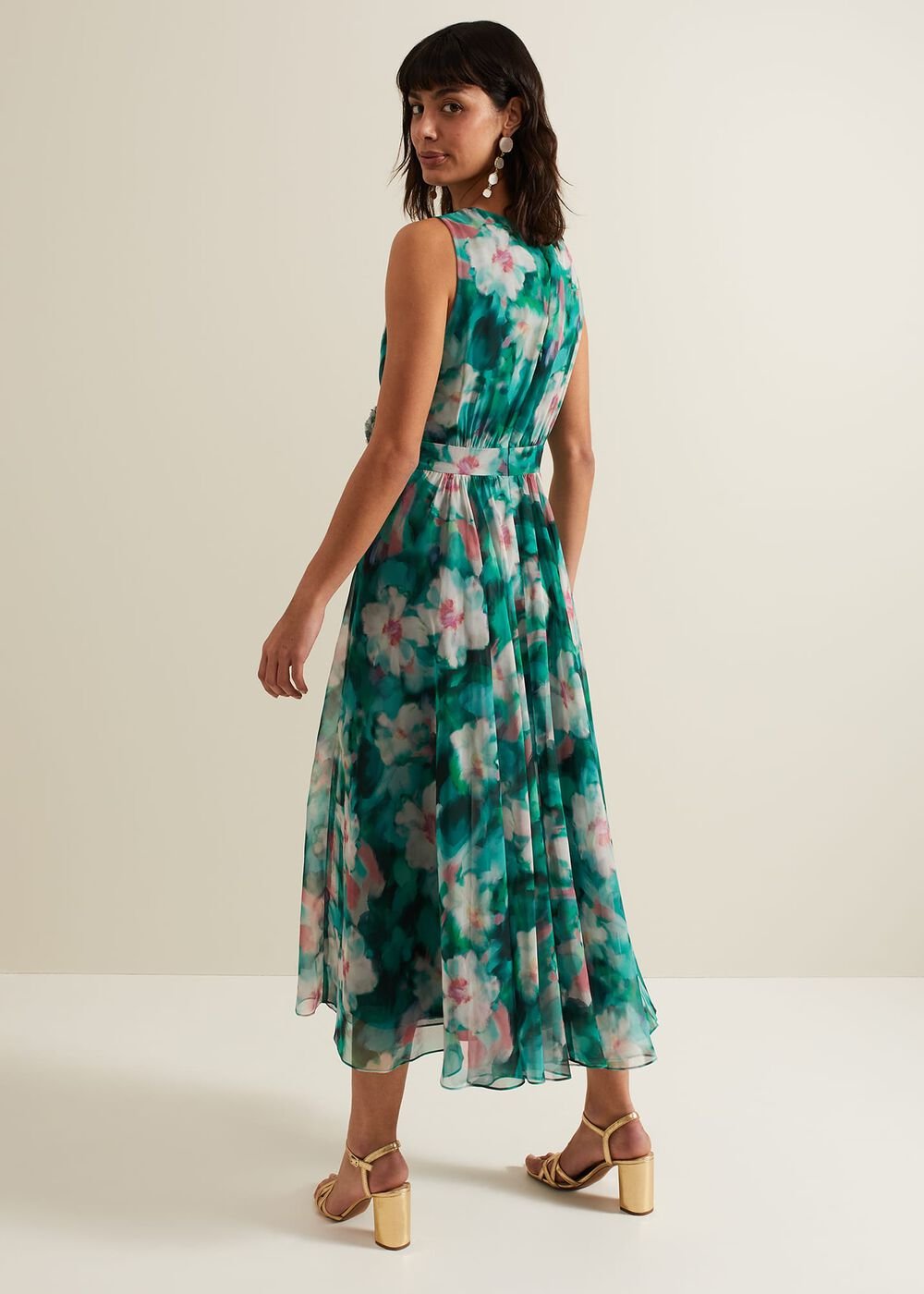 Nora Chiffon Floral Wrap Dress - Multi-Coloured