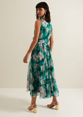 Nora Chiffon Floral Wrap Dress - Multi-Coloured