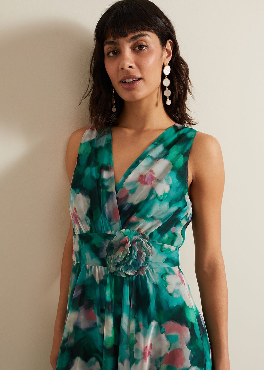 Nora Chiffon Floral Wrap Dress - Multi-Coloured
