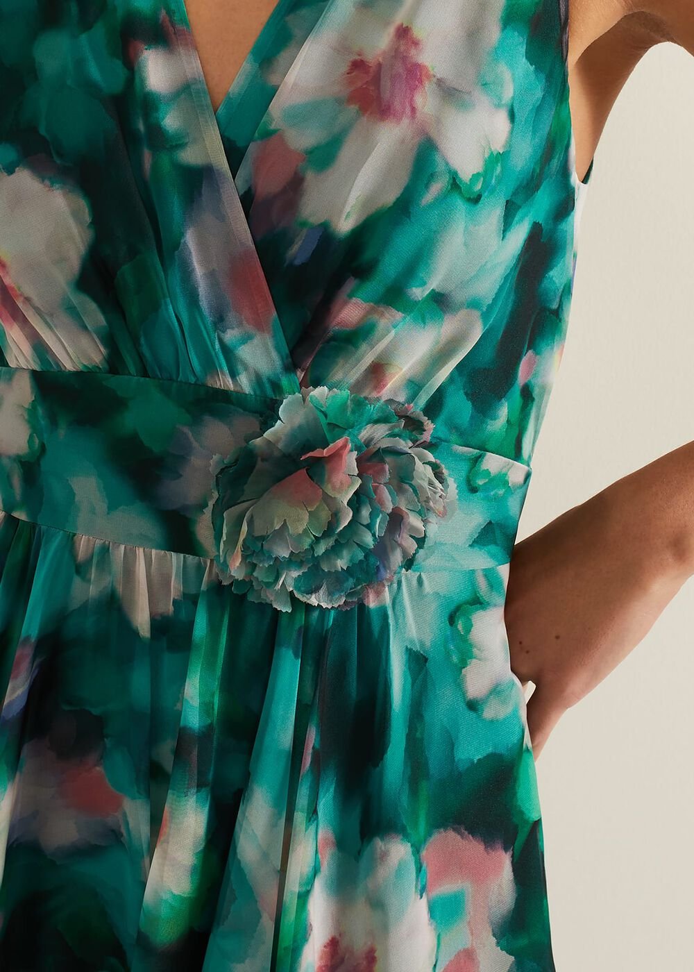Nora Chiffon Floral Wrap Dress - Multi-Coloured