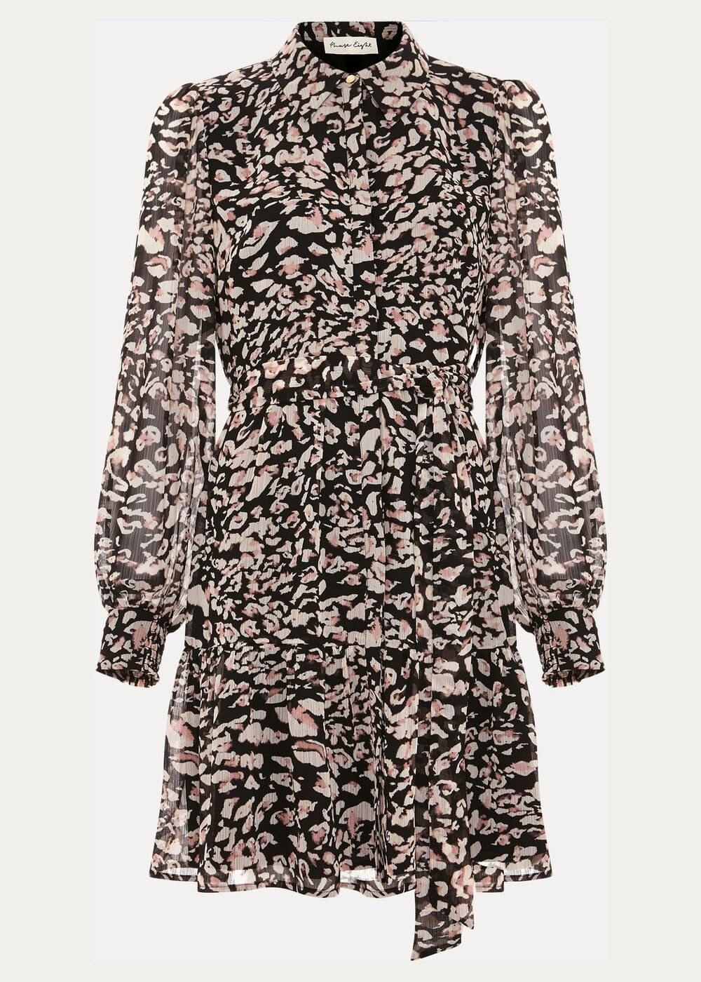 Aisling Black Leopard Swing Dress - Black