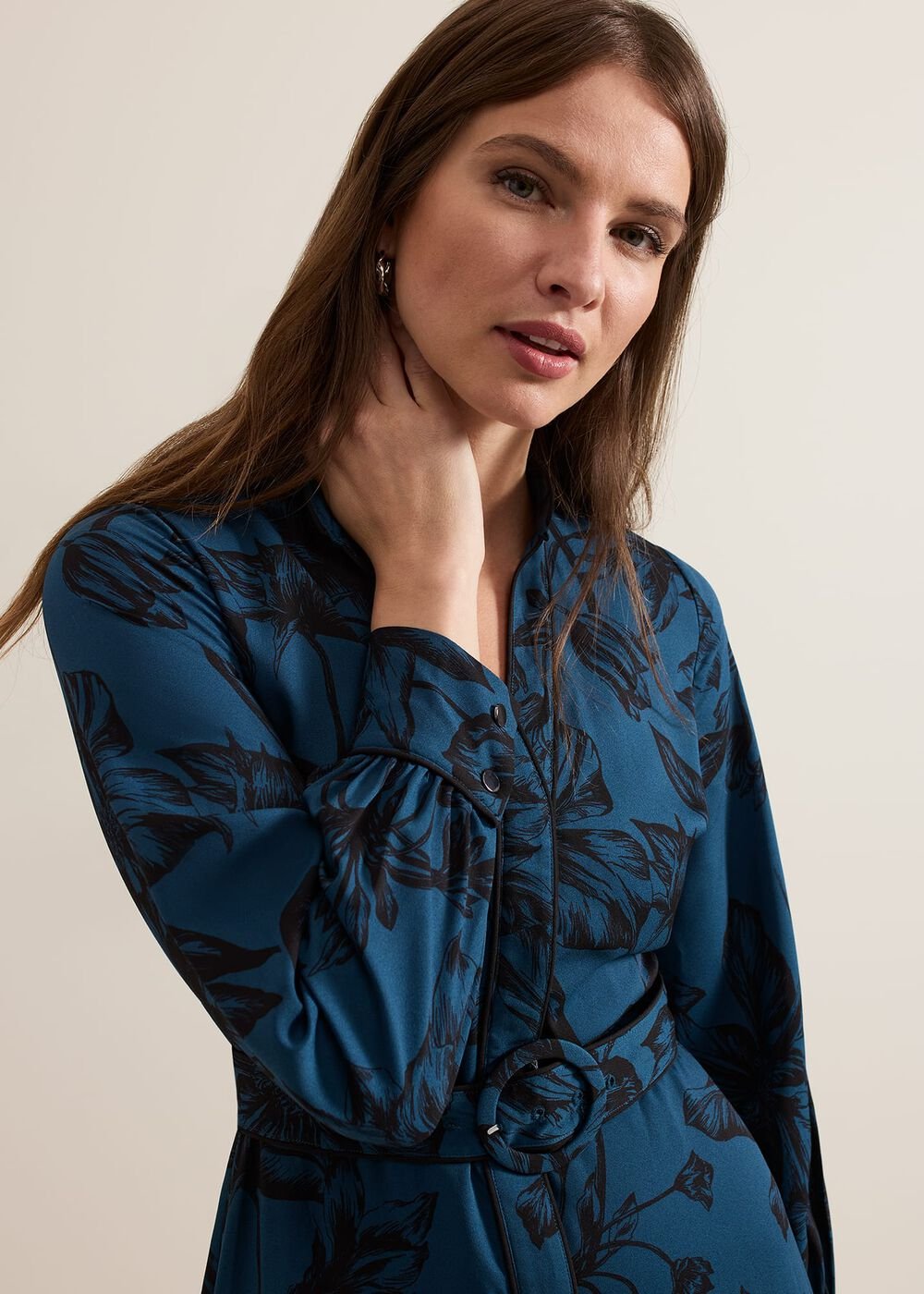 Petite Shakira Teal Floral Midaxi Dress - Teal