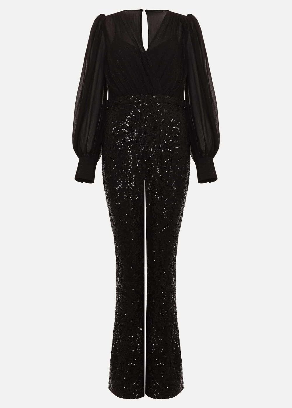 Milena Black Sequin Jumpsuit - Black