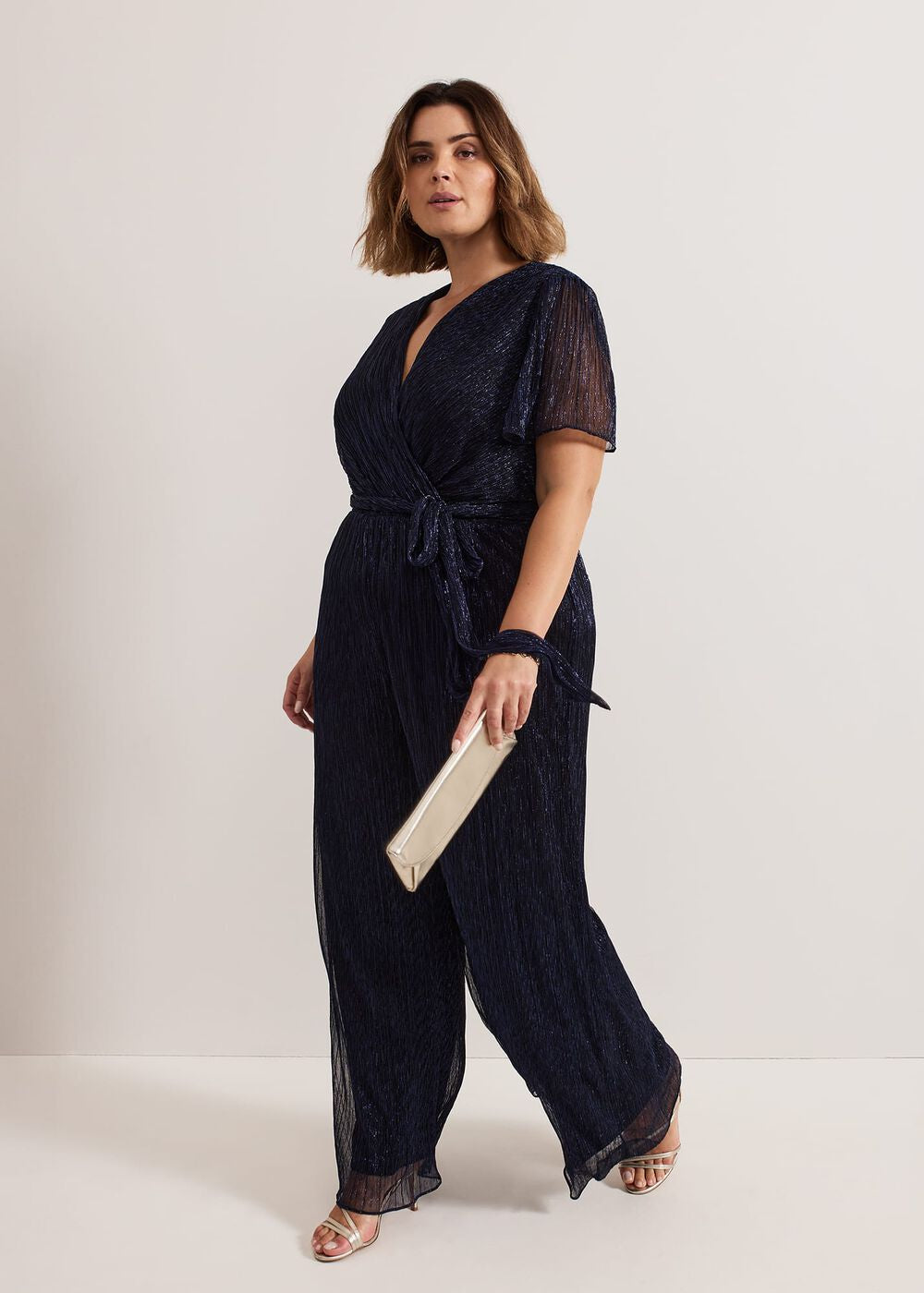 Stella Blue Plisse Jumpsuit - Blue