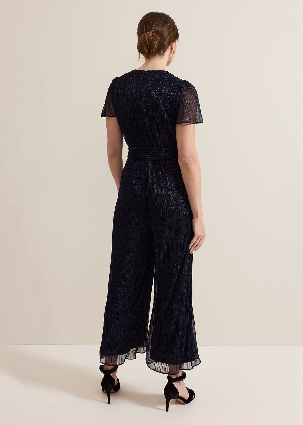 Petite Stella Blue Plisse Jumpsuit - Blue