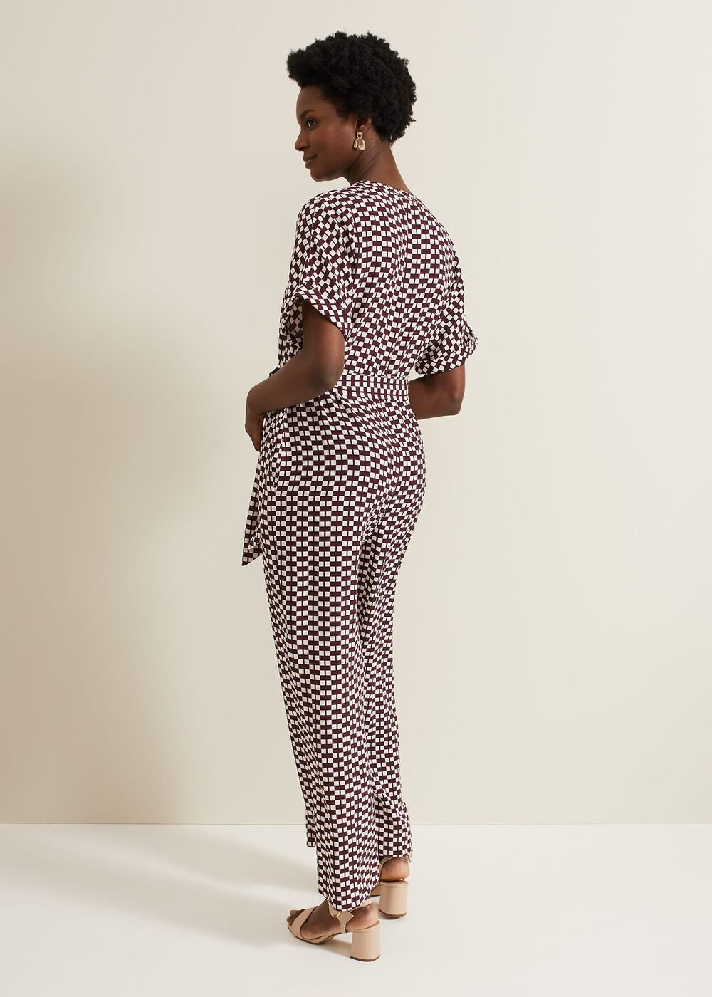 Andra Geo Tie Waist Jumpsuit - Multi-Coloured