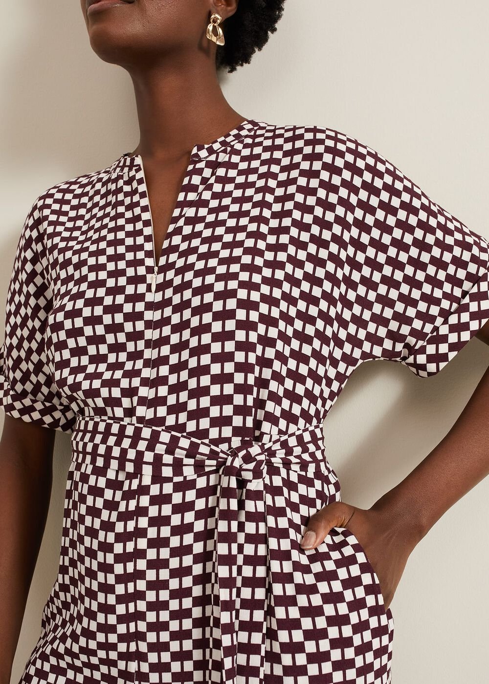 Andra Geo Tie Waist Jumpsuit - Multi-Coloured