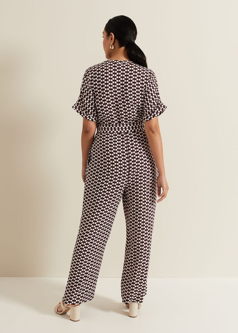 Petite Andra Geo Tie Waist Jumpsuit - Multi-Coloured