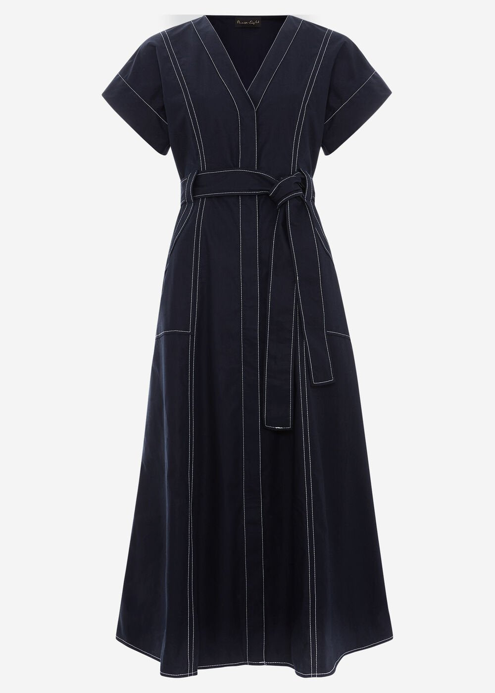 Annalie Navy Utility Midi Dress - Navy