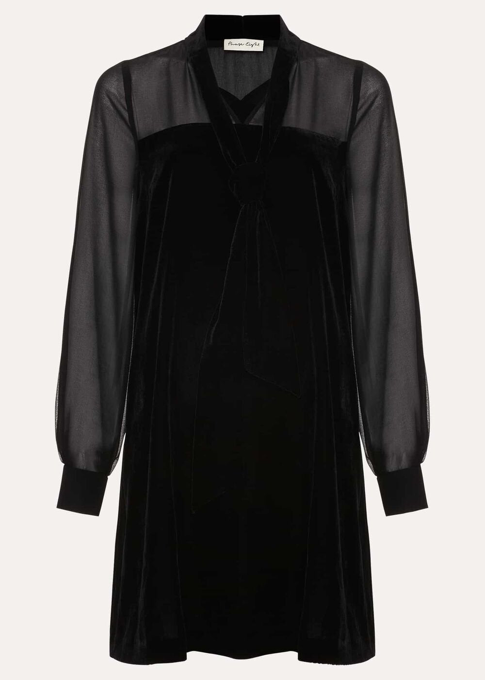 Seraphine Black Velvet Tunic Dress - Black