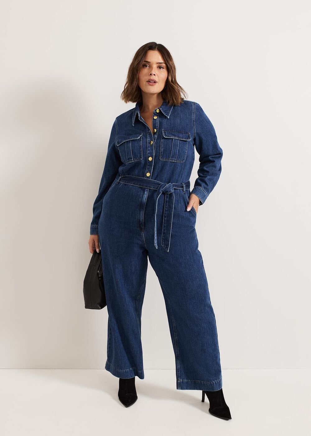 Avalon Denim Utility Jumpsuit - Dark Wash