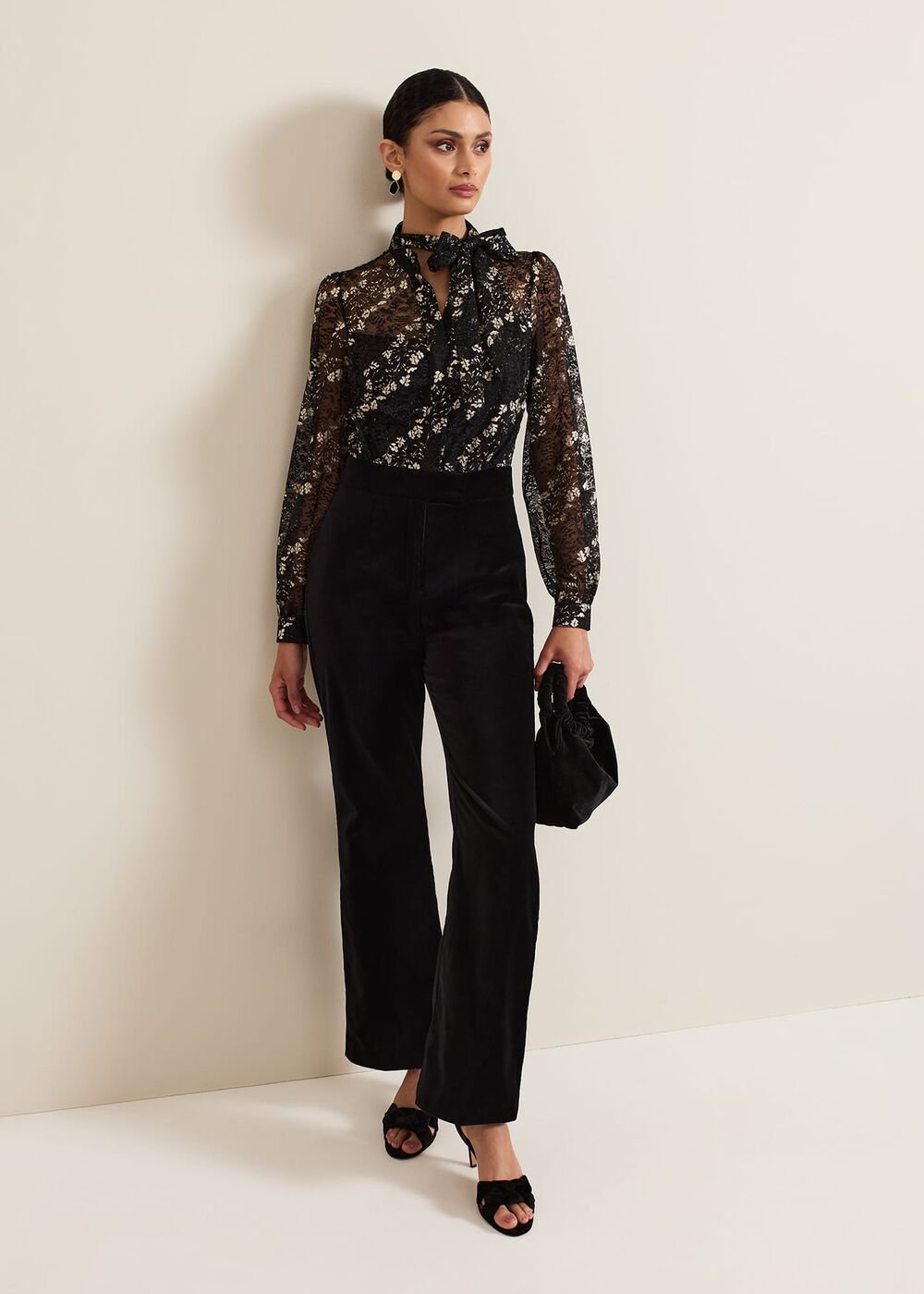 Morilla Lace Top Jumpsuit - Black/Multi