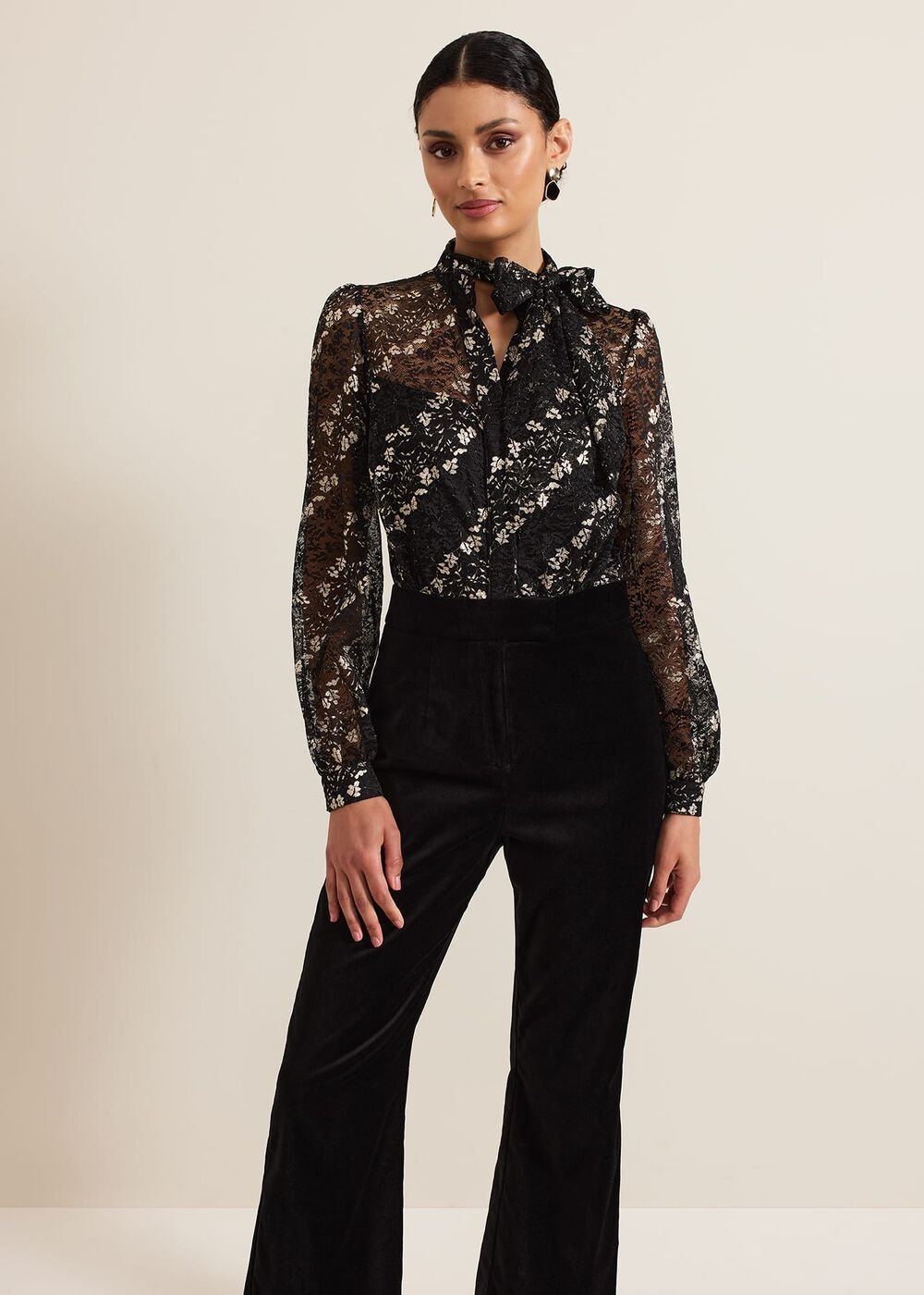 Morilla Lace Top Jumpsuit - Black/Multi