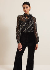 Morilla Lace Top Jumpsuit - Black/Multi