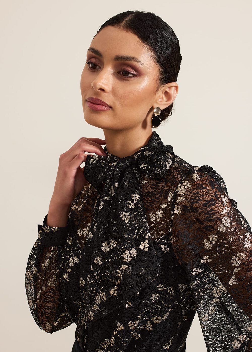 Morilla Lace Top Jumpsuit - Black/Multi