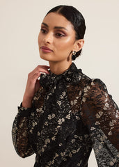 Morilla Lace Top Jumpsuit - Black/Multi
