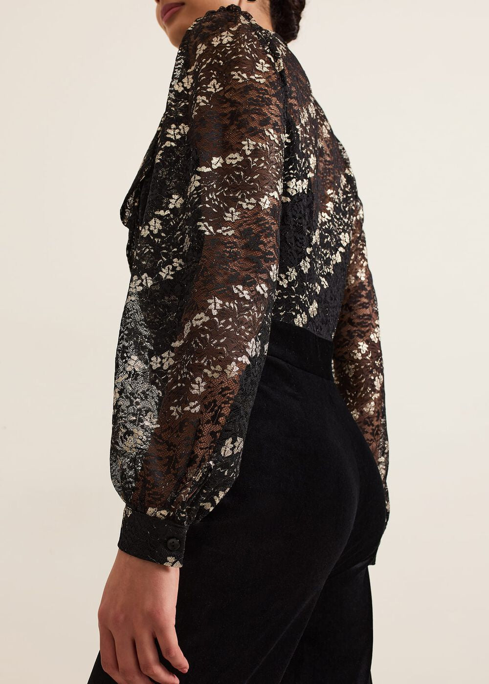 Morilla Lace Top Jumpsuit - Black/Multi