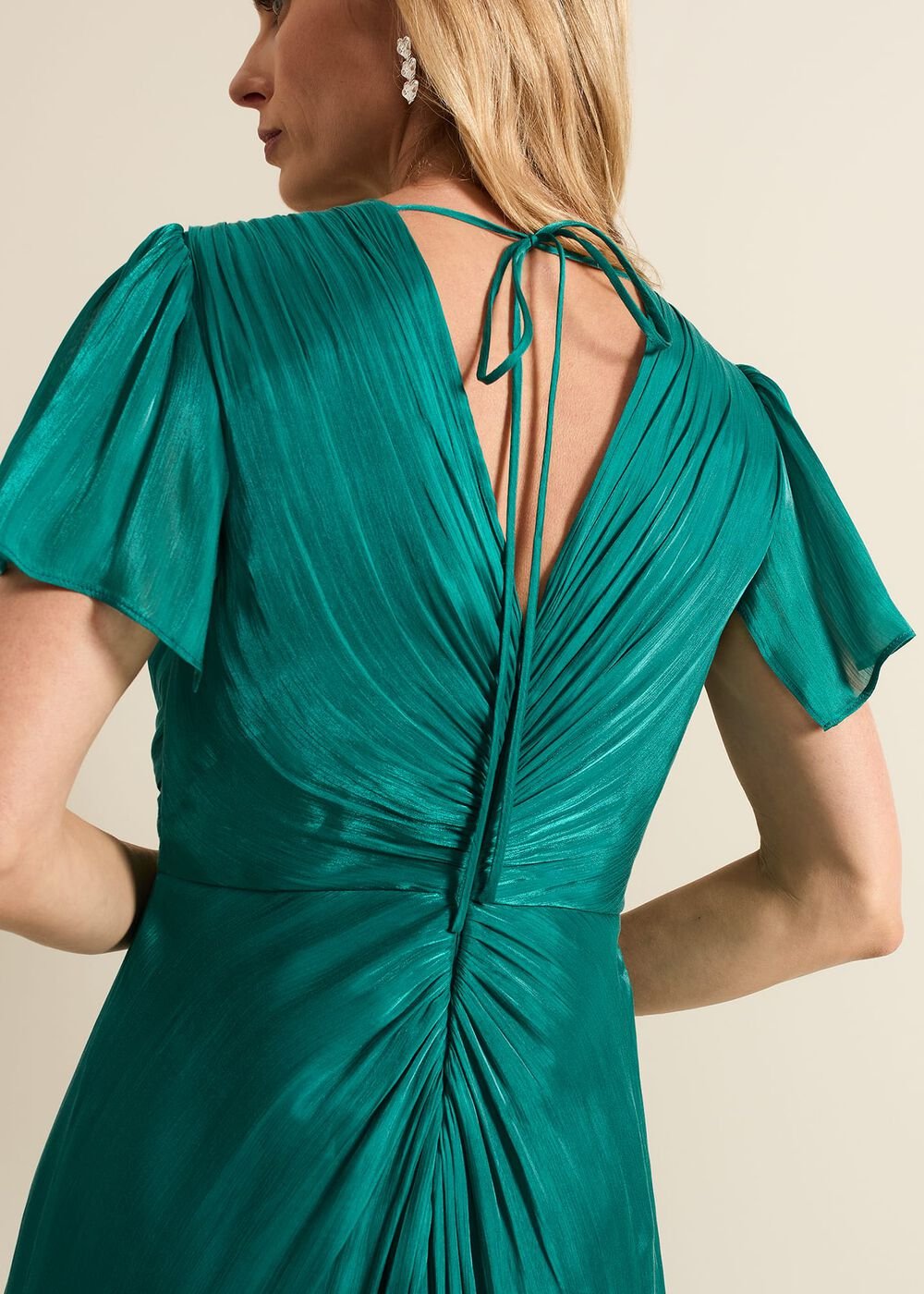 Abbey Green Satin Maxi Dress - Green