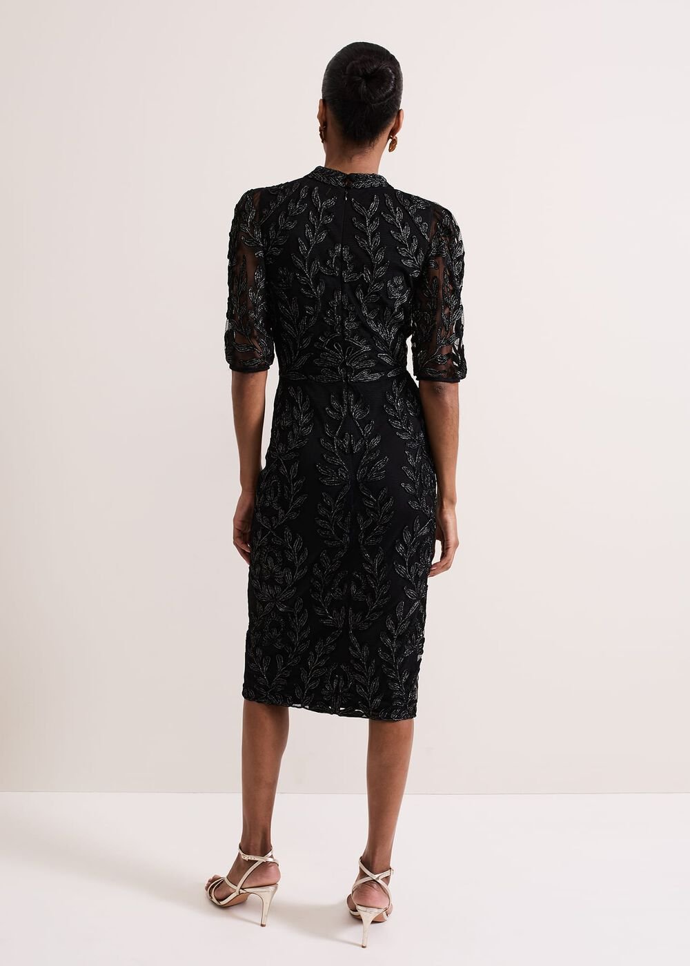 Misha Tapework Shimmer Dress - Black