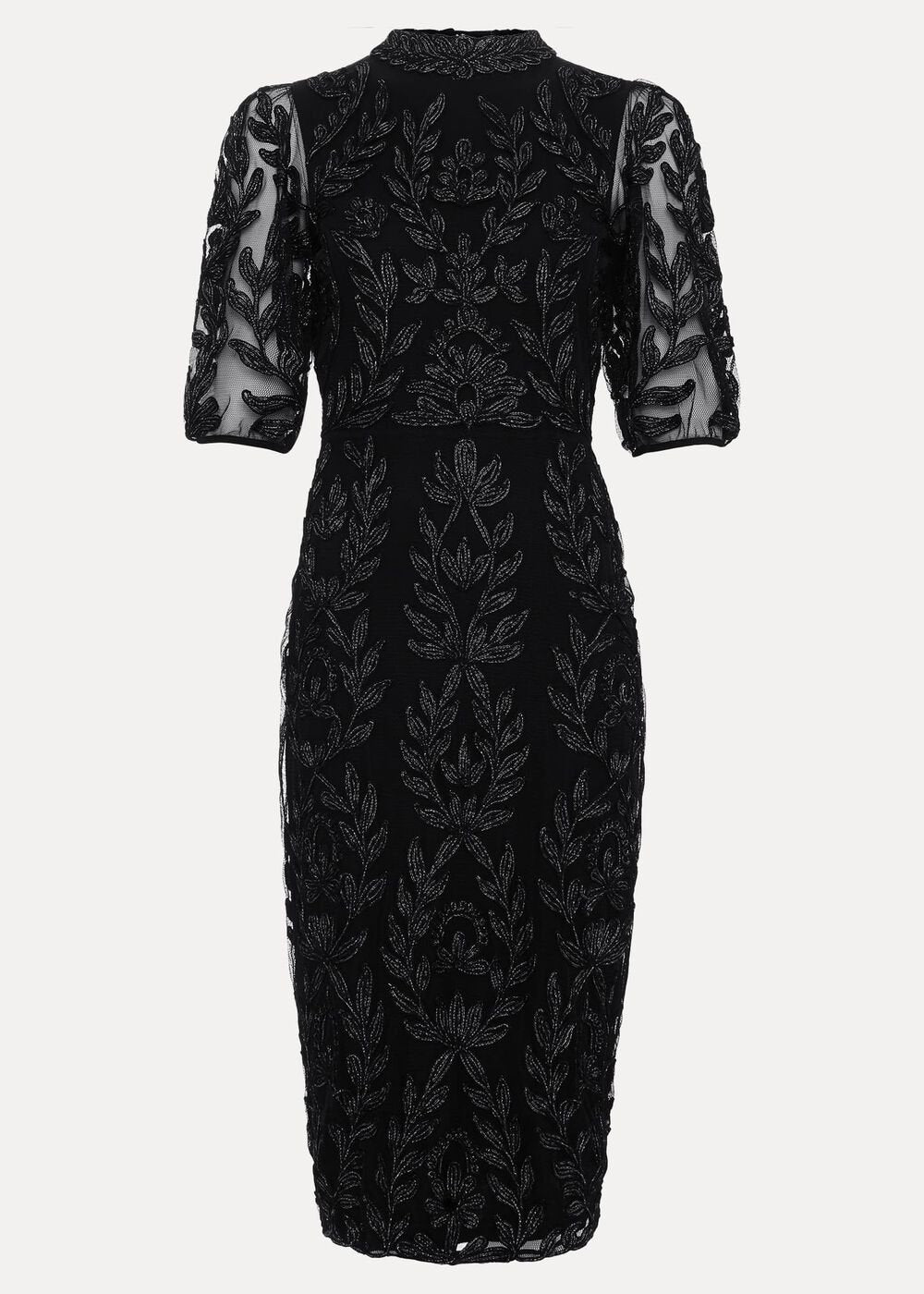 Misha Tapework Shimmer Dress - Black