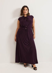 Tolly Burgundy Jersey Maxi Dress - Burgundy