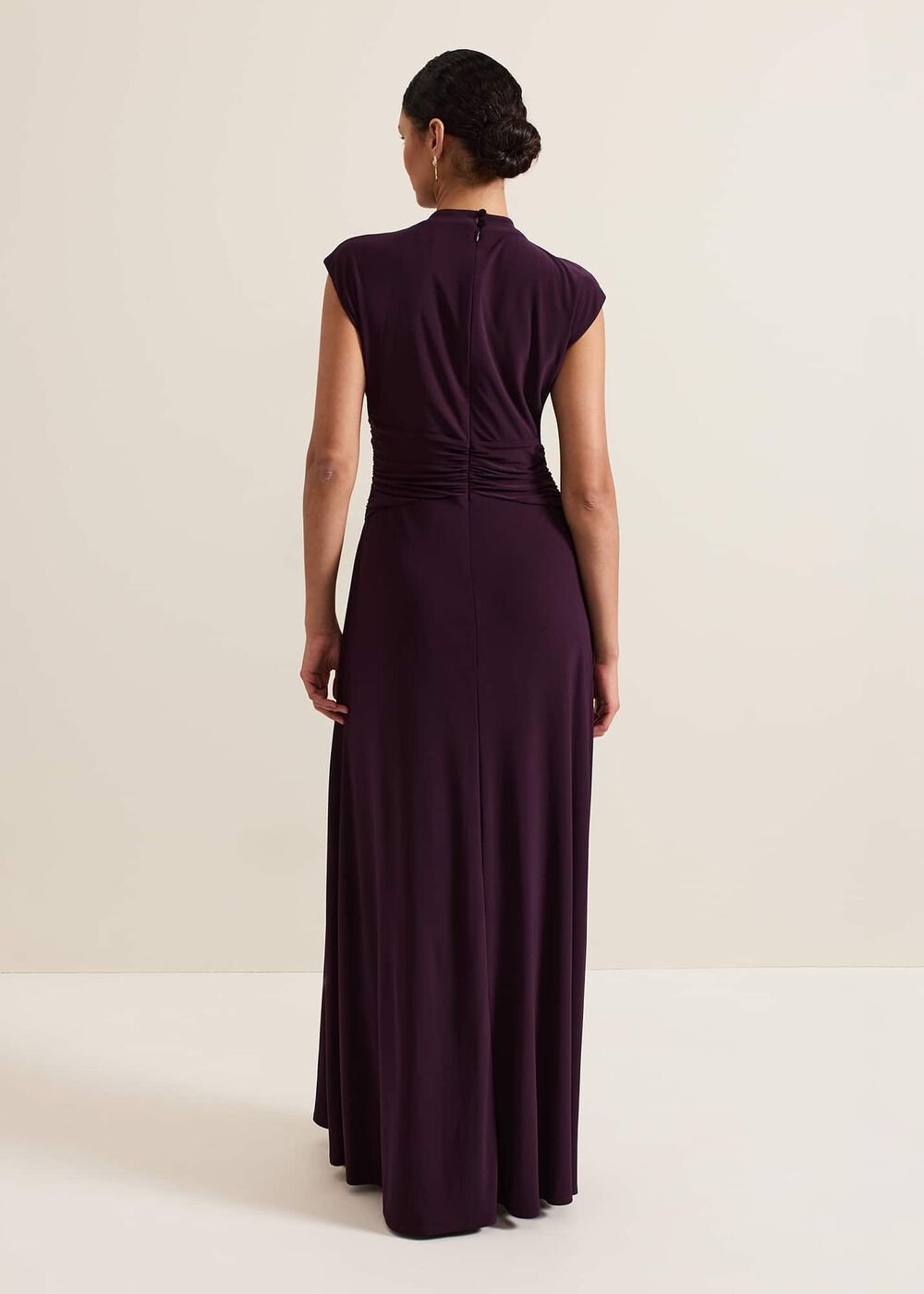 Tolly Burgundy Jersey Maxi Dress - Burgundy