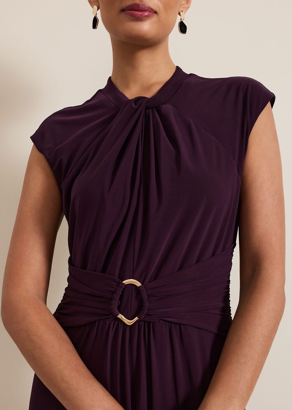 Tolly Burgundy Jersey Maxi Dress - Burgundy