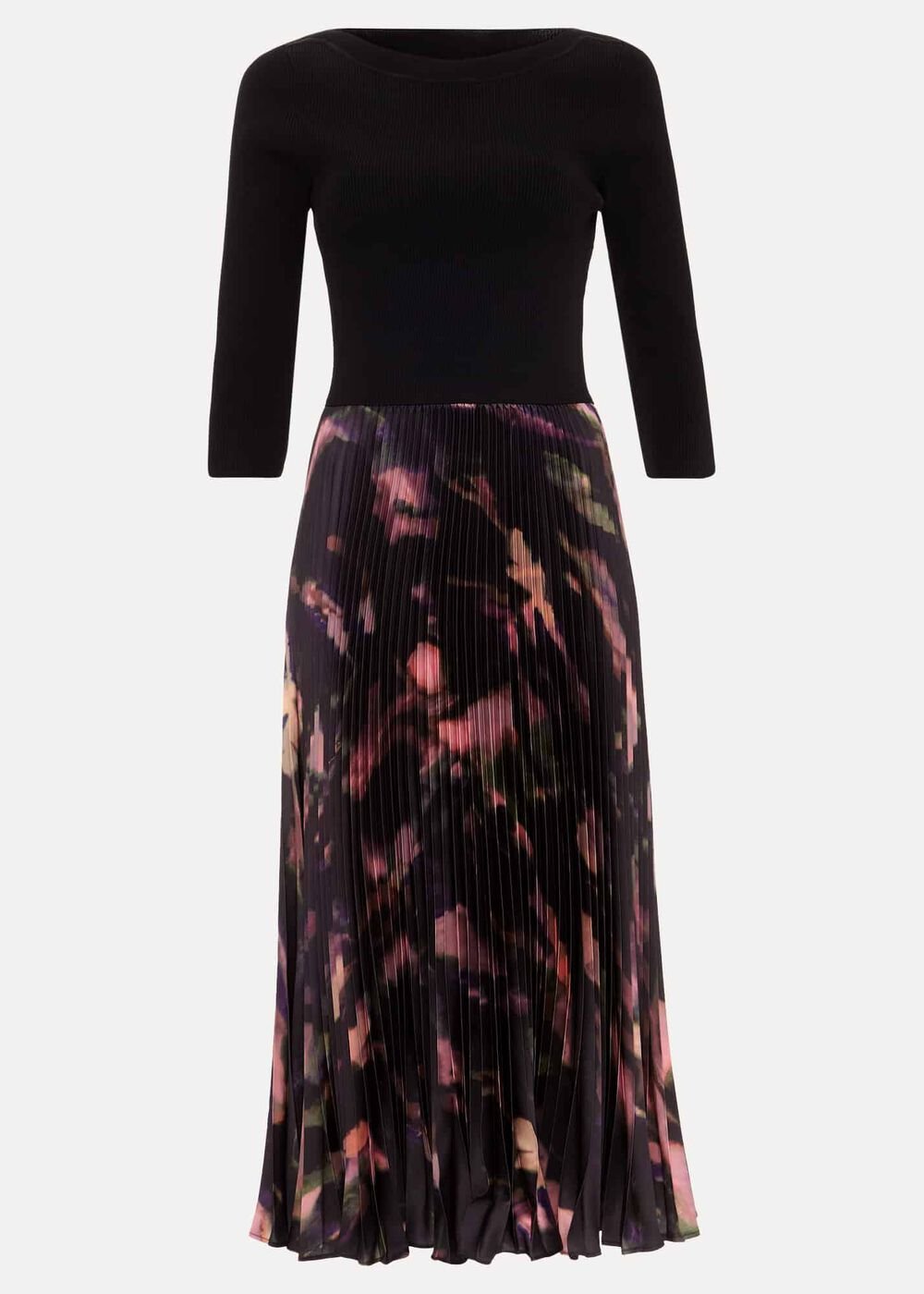 Petite Rhea Woven Hem Abstract Dress - Multi-Coloured