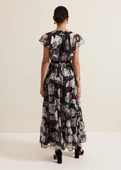 Jordine Floral Print Midaxi Dress - Multi-Coloured