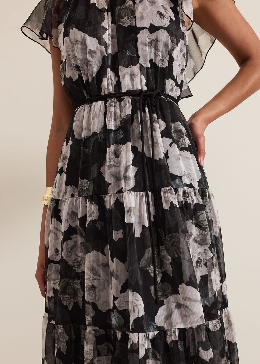 Jordine Floral Print Midaxi Dress - Multi-Coloured