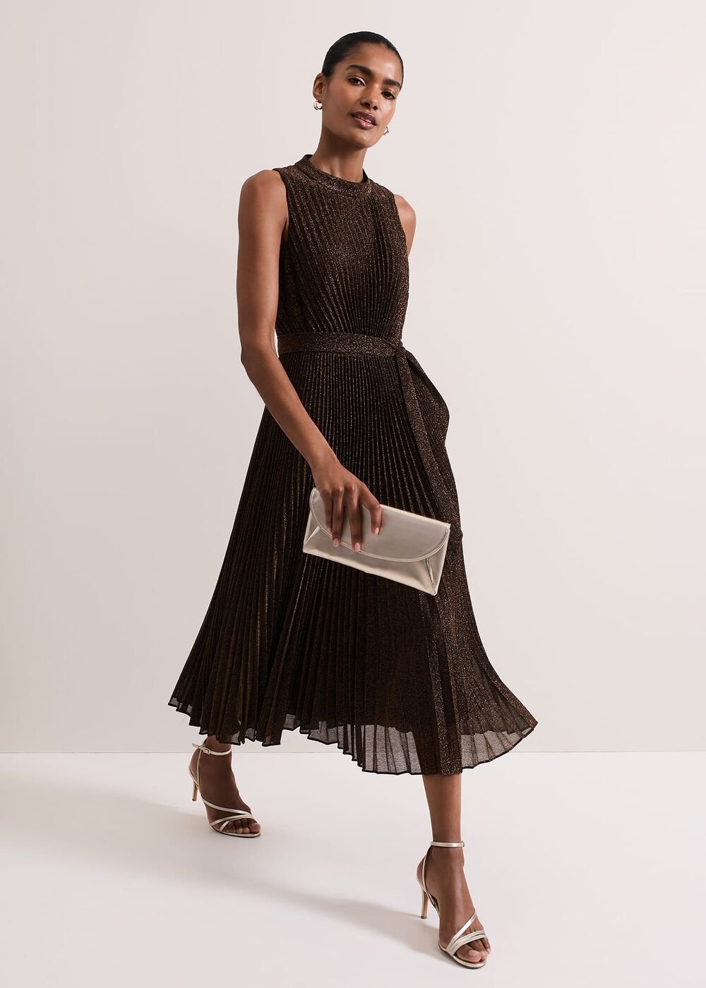 Simara Sparkle Pleat Dress - Multi-Coloured