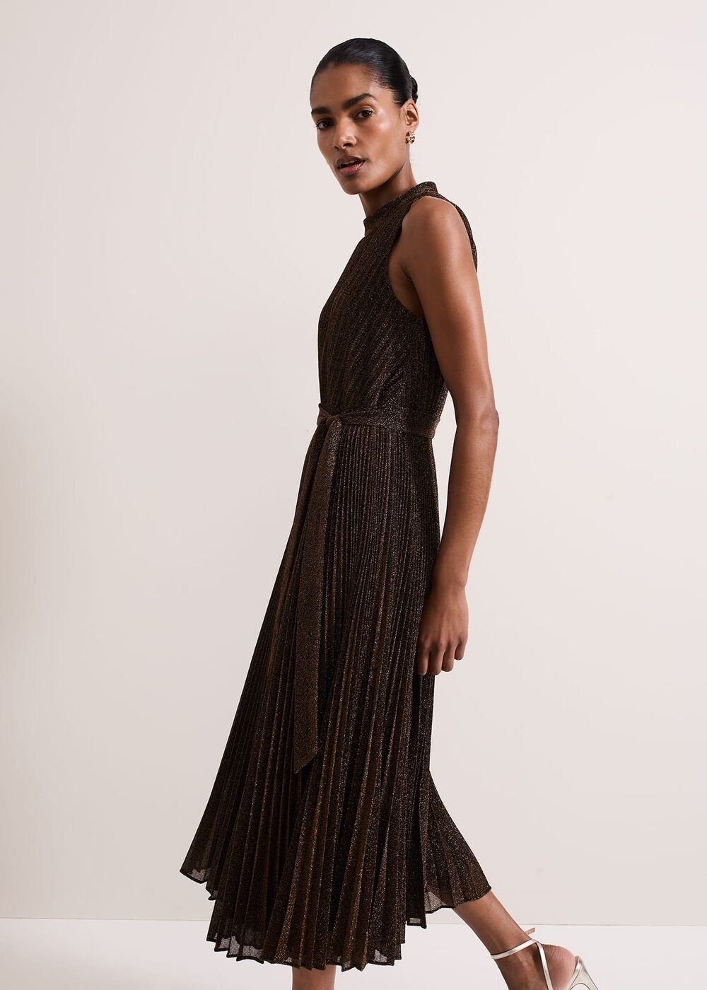 Simara Sparkle Pleat Dress - Multi-Coloured