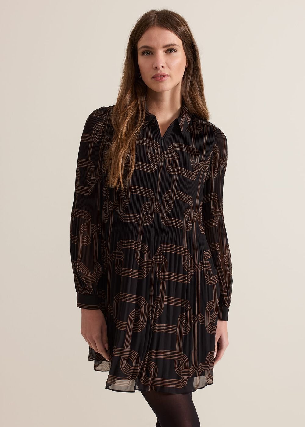 Petite Ella Black Chain Swing Dress - Black