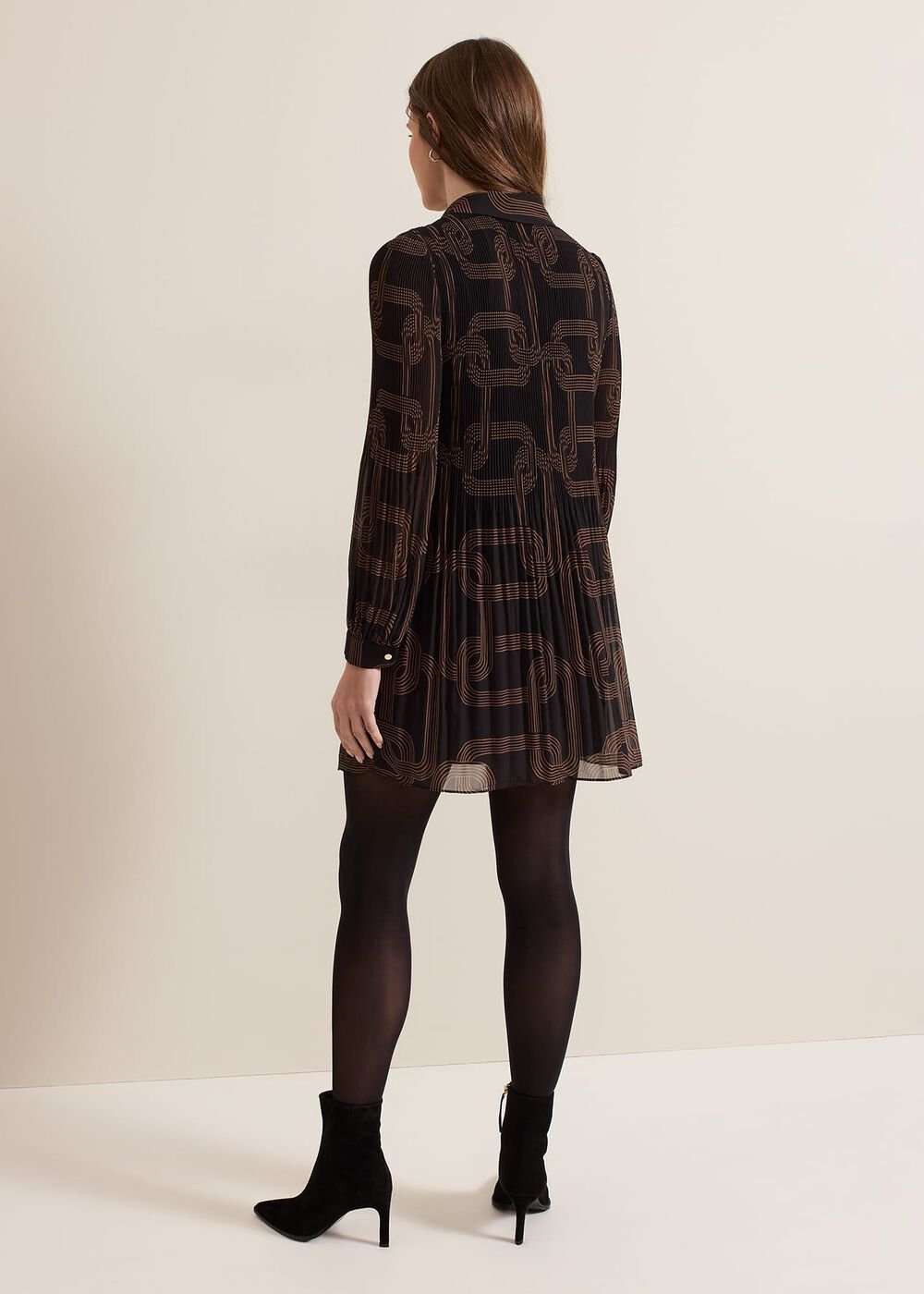 Petite Ella Black Chain Swing Dress - Black