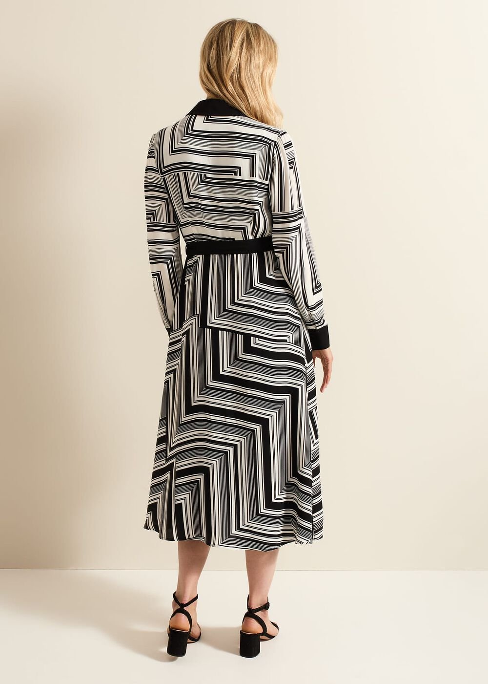 Pia Striped Midaxi Dress - Black Multi
