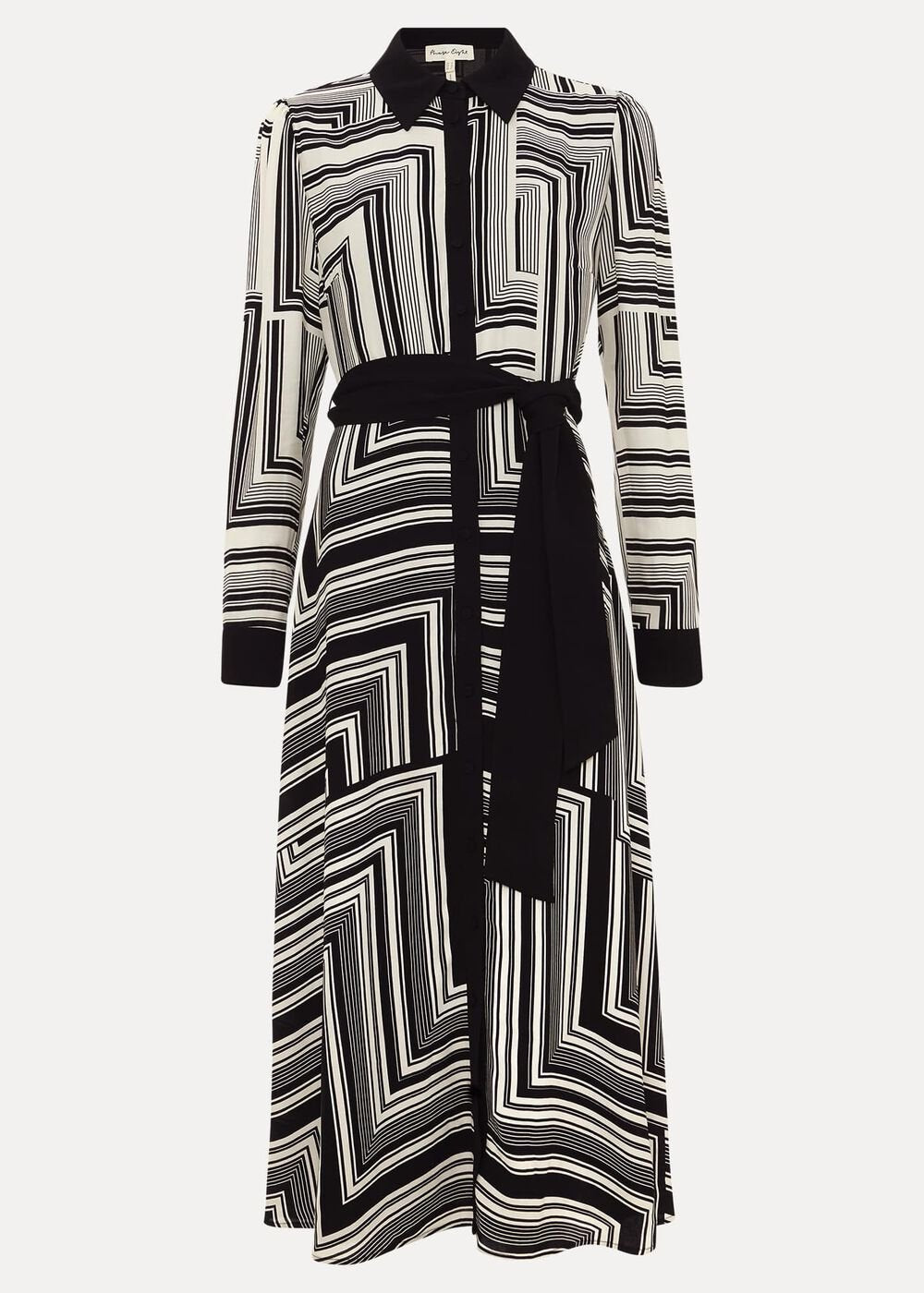 Pia Striped Midaxi Dress - Black Multi