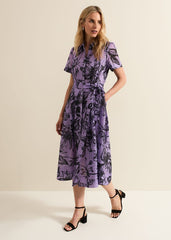 Natalie Lilac Floral Check Dress - Lilac
