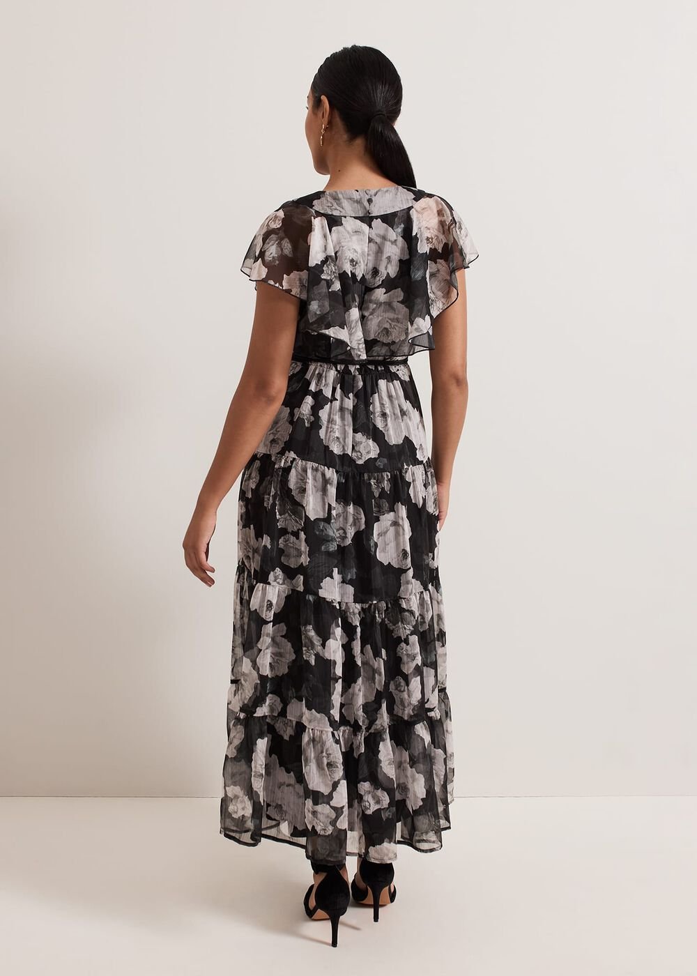 Petite Jordine Floral Print Midaxi Dress - Multi-Coloured