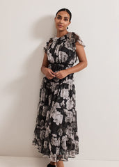 Petite Jordine Floral Print Midaxi Dress - Multi-Coloured
