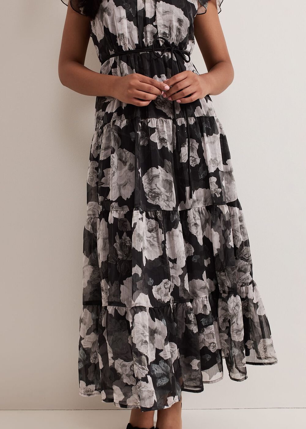 Petite Jordine Floral Print Midaxi Dress - Multi-Coloured
