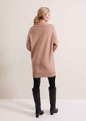 Skylar Funnel Neck Jumper Dress - Camel