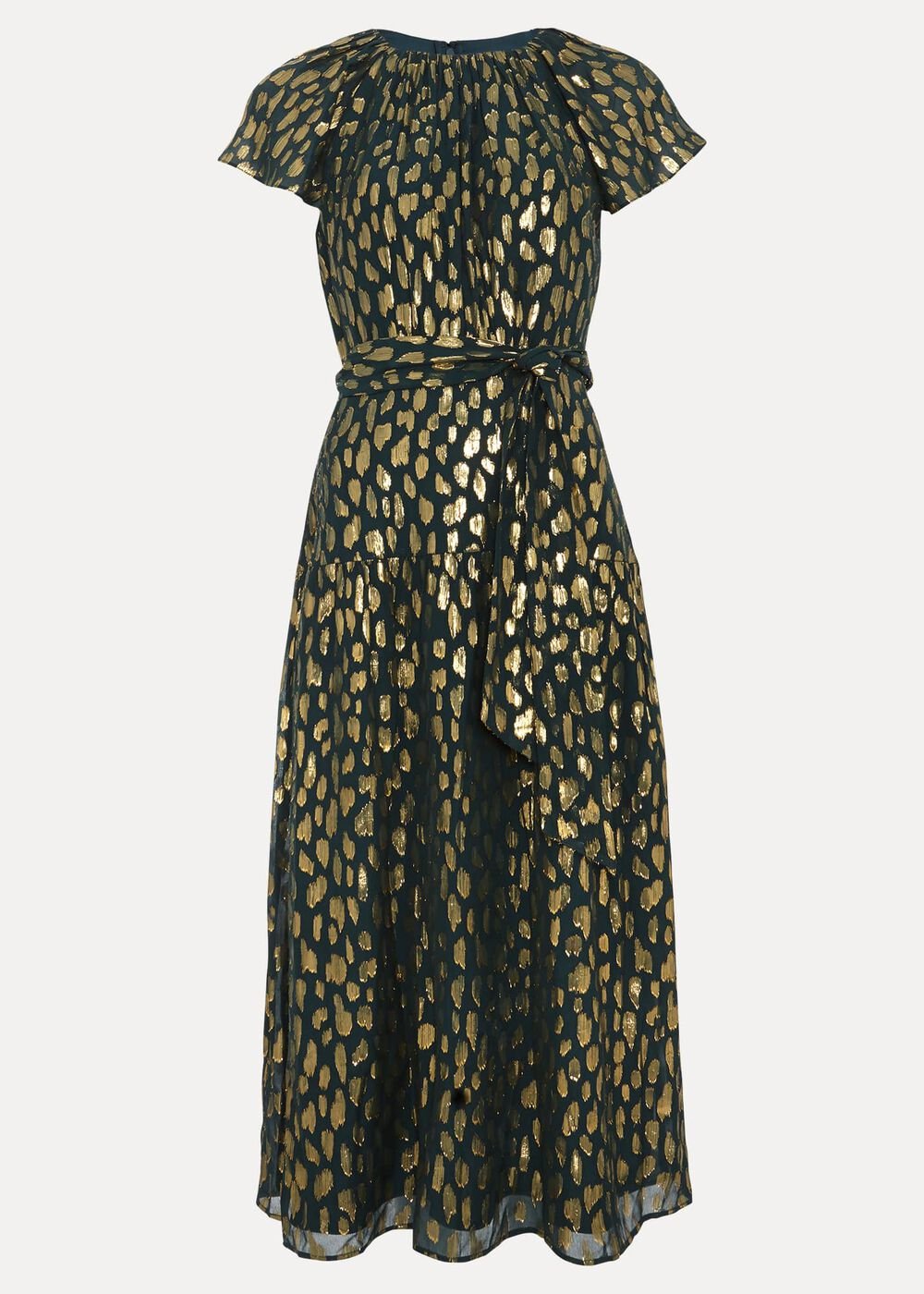 Lilani Shimmer Midi Dress - Green