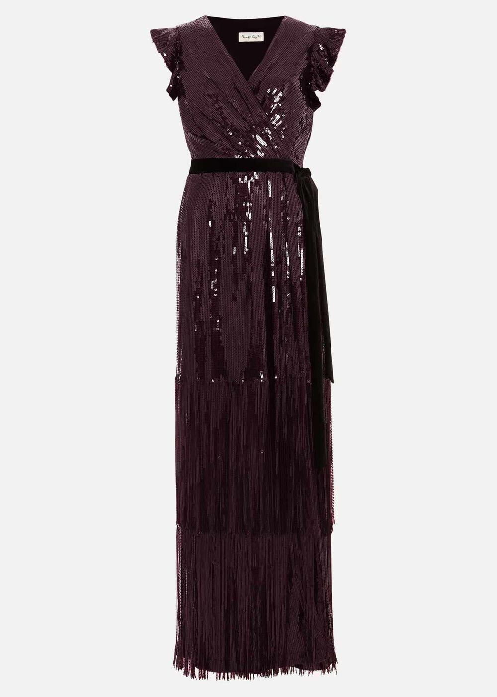 Chanai Sequin Wrap Maxi Dress - Burgundy