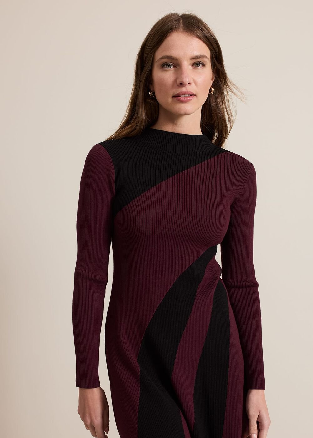 Petite Julie Fit And Flare Midi Dress - Burgundy