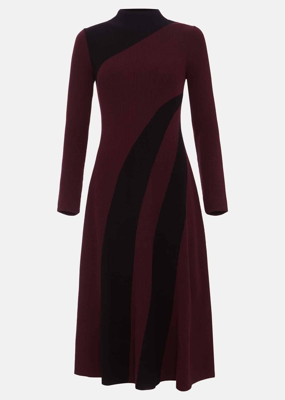 Petite Julie Fit And Flare Midi Dress - Burgundy