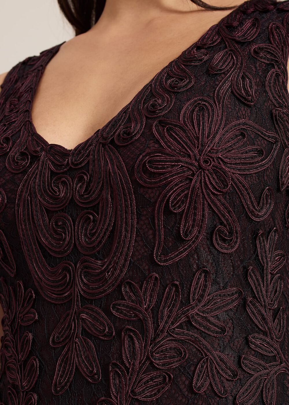 Montee Burgundy Tapework Maxi Dress - Burgundy