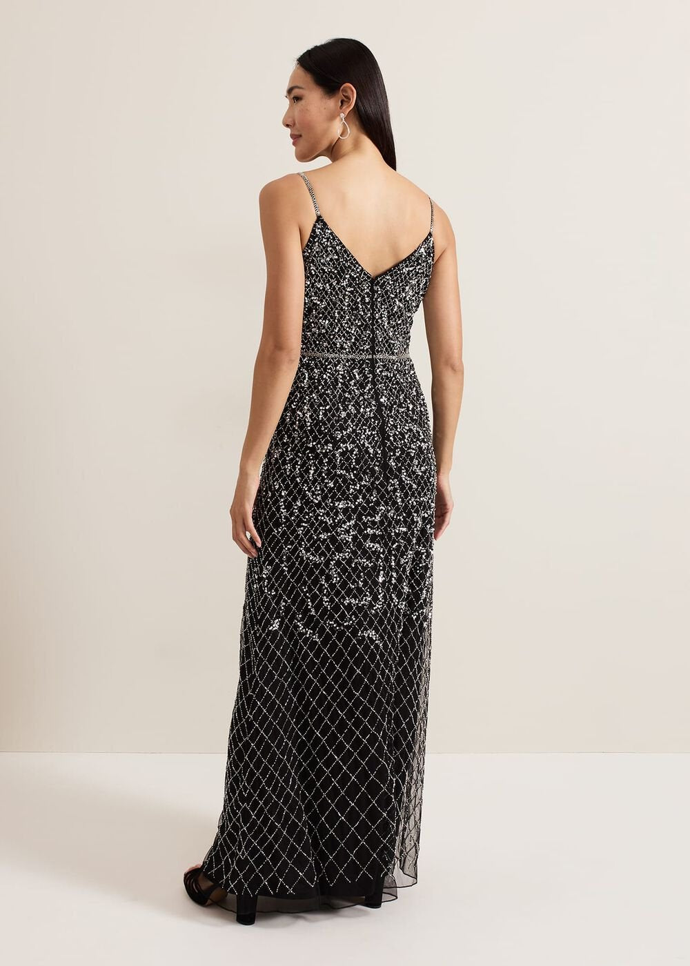 Alexia Sequin Embelished Maxi Dress - Black