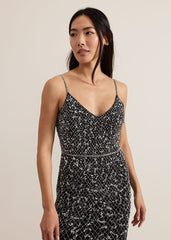 Alexia Sequin Embelished Maxi Dress - Black